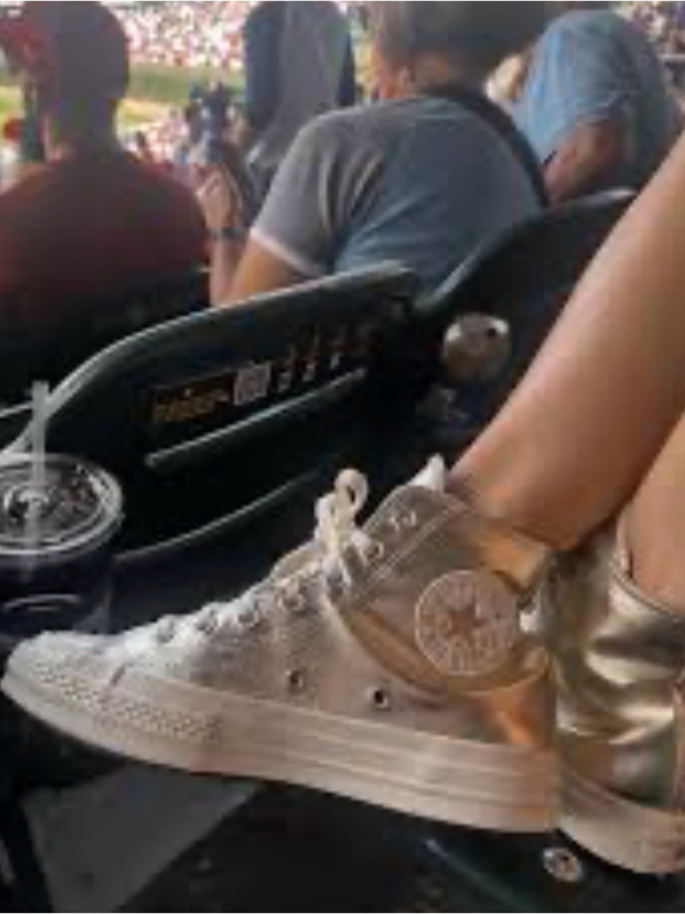 Converse High Top Sneakers in Metallic Champagne
